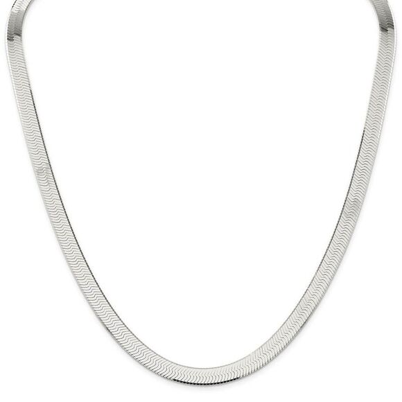 Men's 8mm, Sterling Silver Solid Herringbone Chain Necklace, 24 Inch - Picture 3 of 8